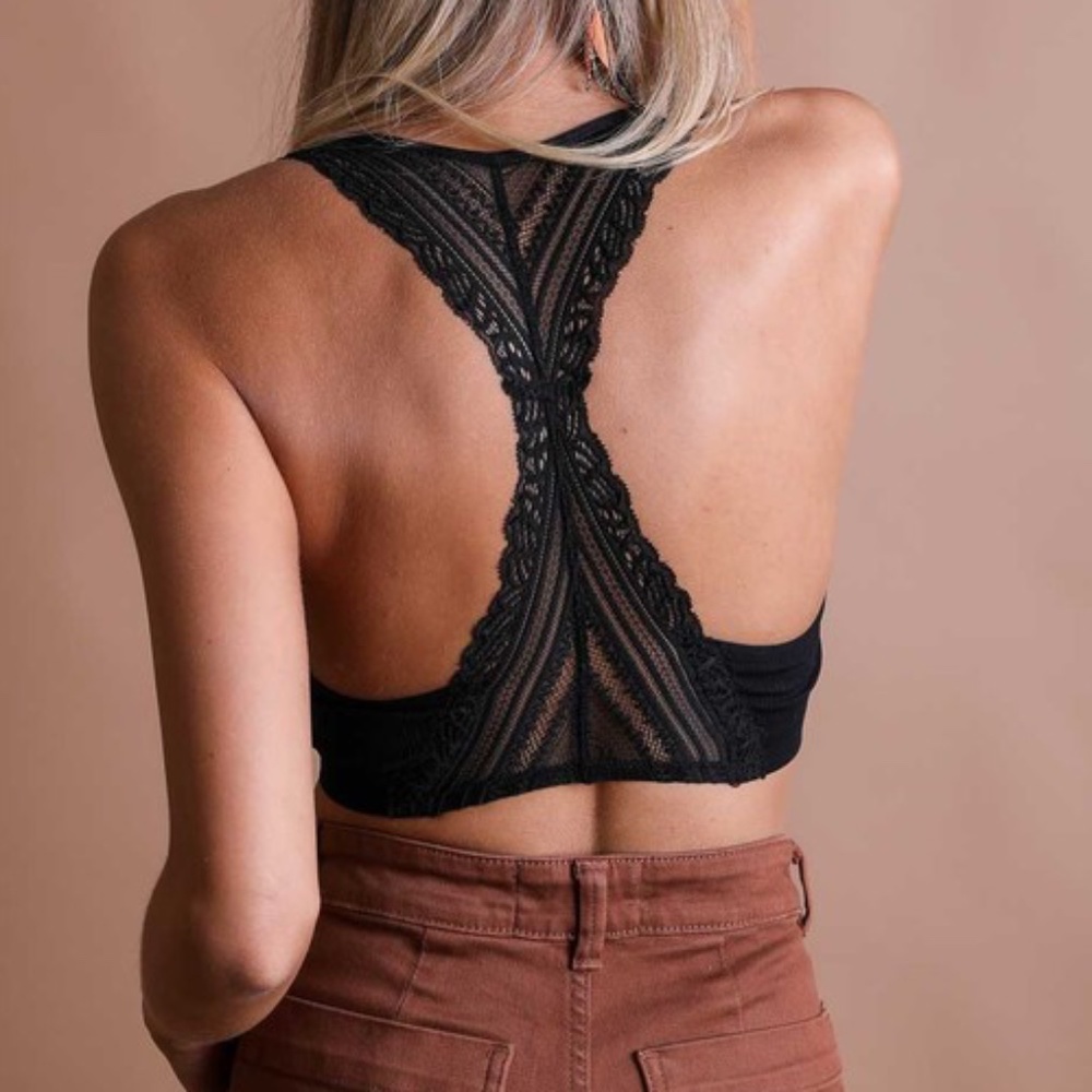 012 Lace Padded Racerback Bralette - Picture 3 of 9